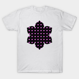 Rows of Stars and Flowers, Light Purple T-Shirt